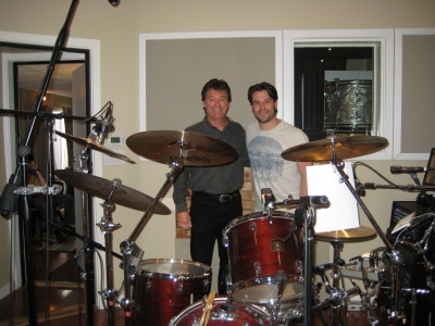 David and Ryan Hoyle after tracking drums on SAR